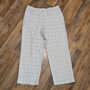 Rachel Zoe White Pants with Black Windowpane Grid